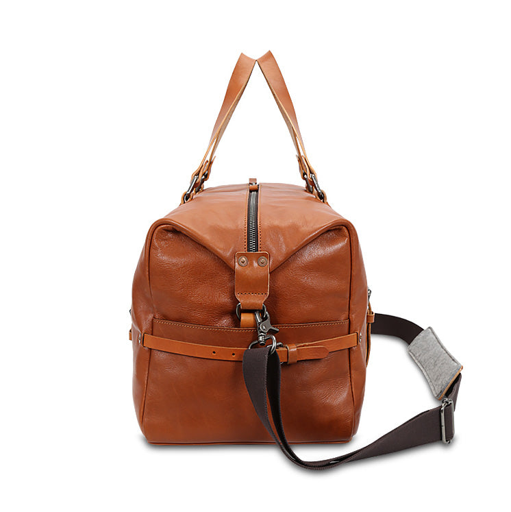 Brown Leather Travel Bag Valmio Raven
