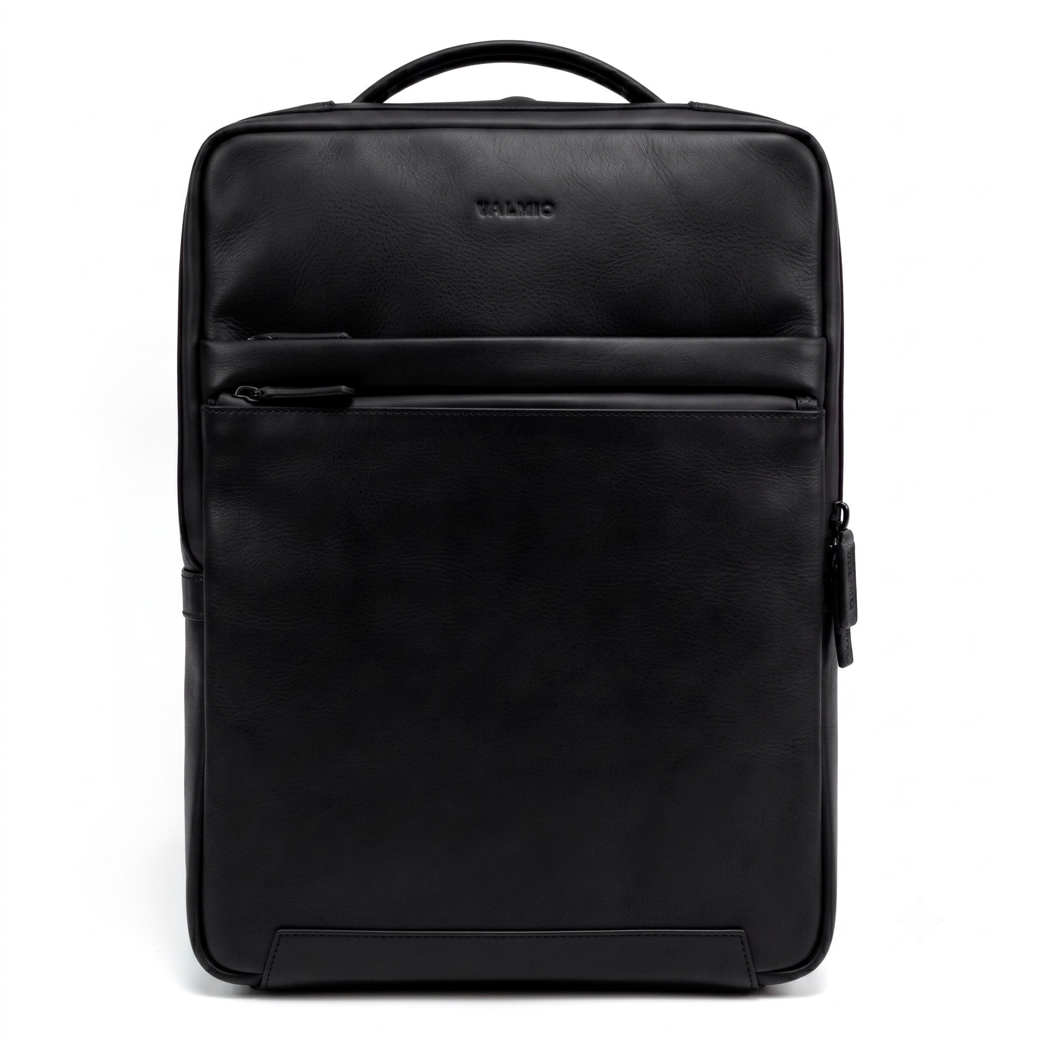 Black Leather Backpack Valmio Hunter
