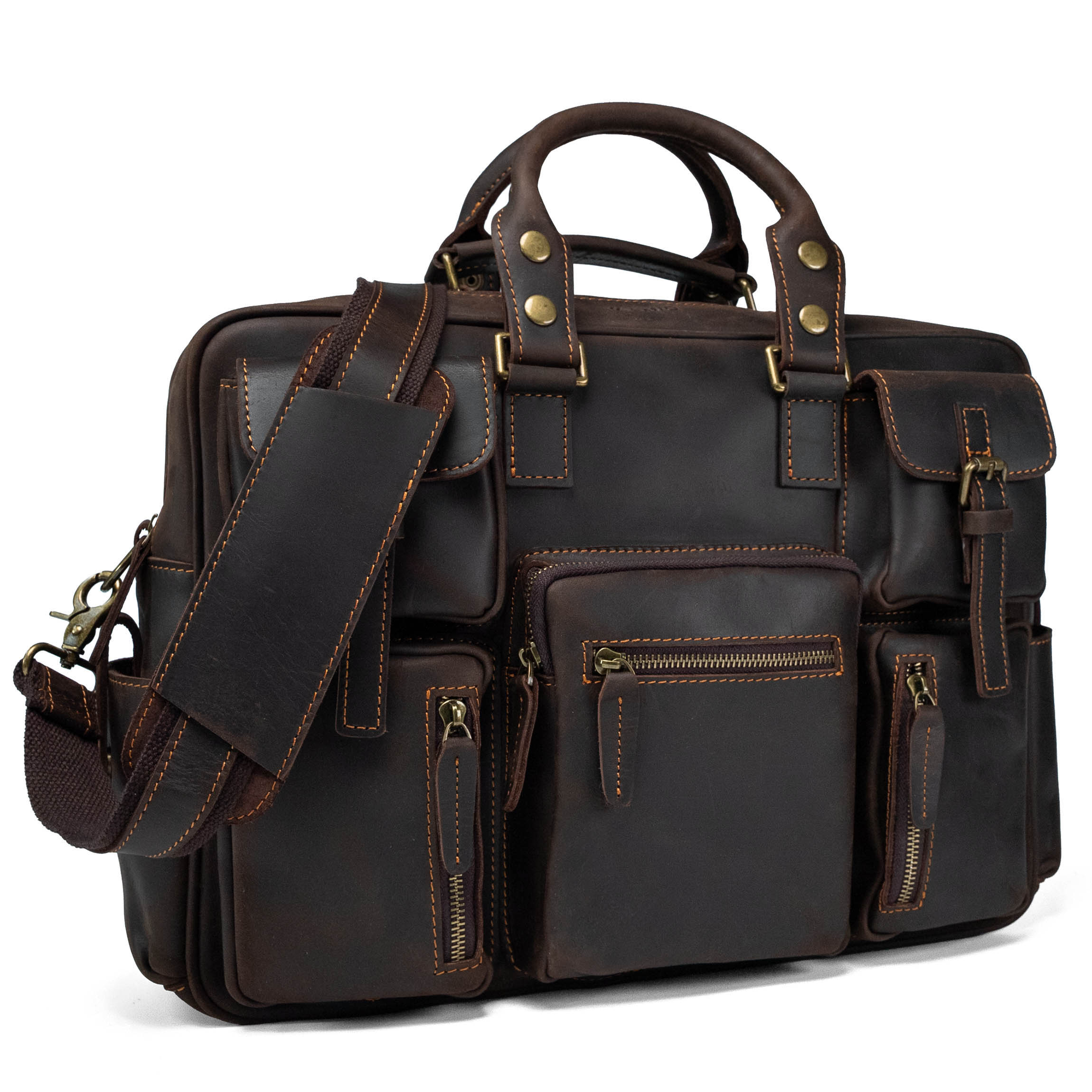 Leather Briefcase Valmio Kensington – Dark Brown