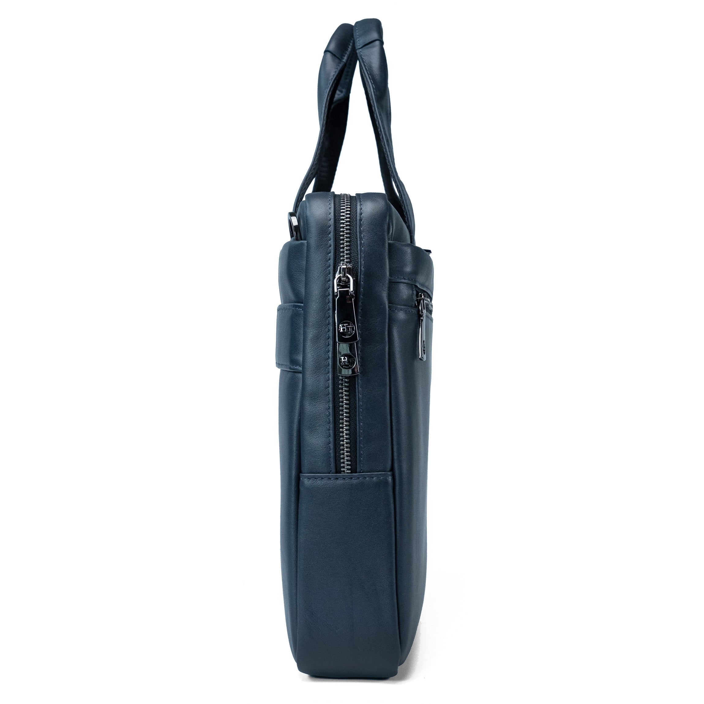 Genry Leder-Laptoptasche - blau