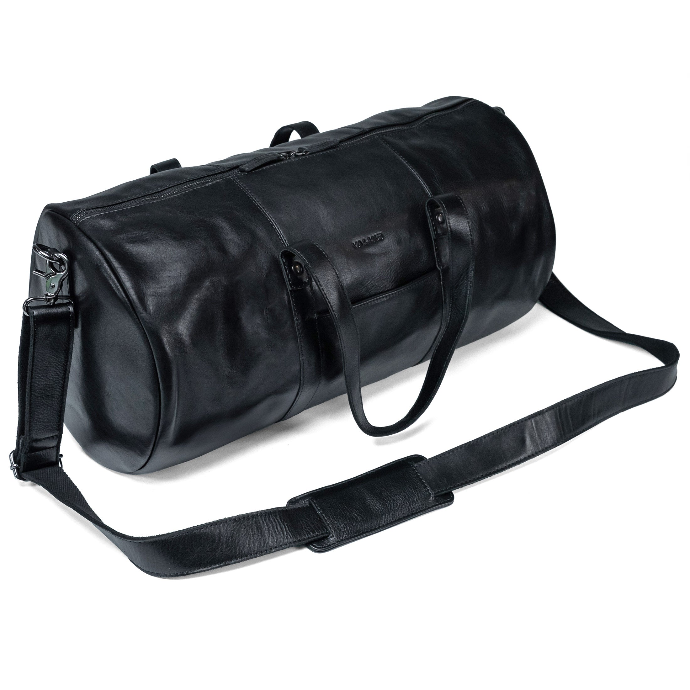 Black Leather Travel Bag Valmio Homs
