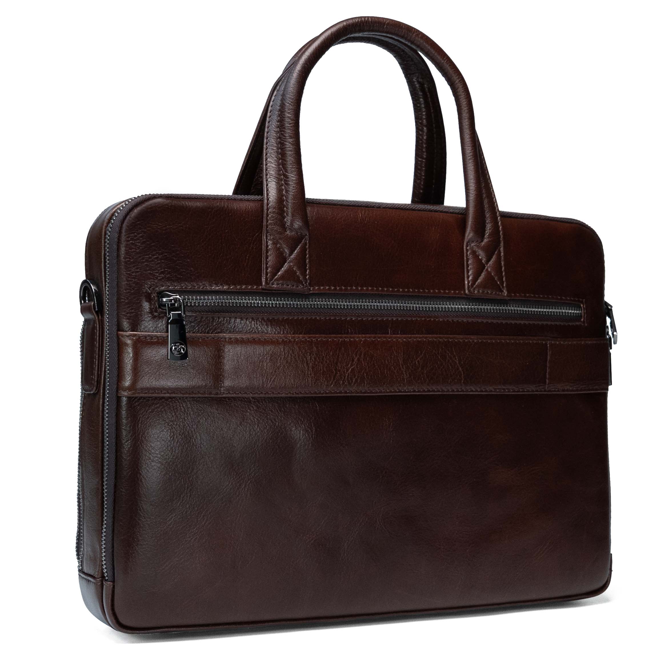Borto braune Leder-Laptoptasche
