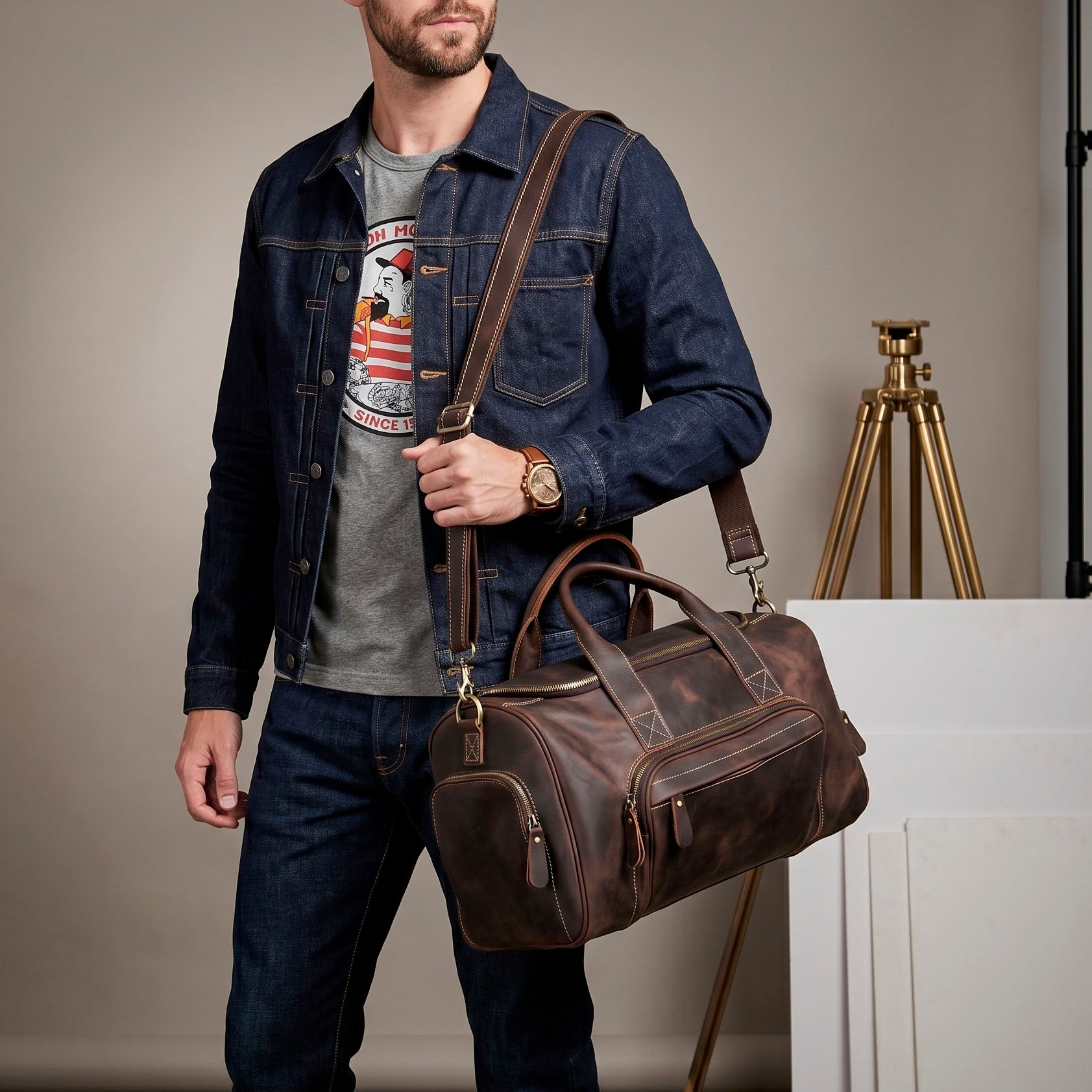 Valmio Como Weekend Travel Bag – Dark Brown