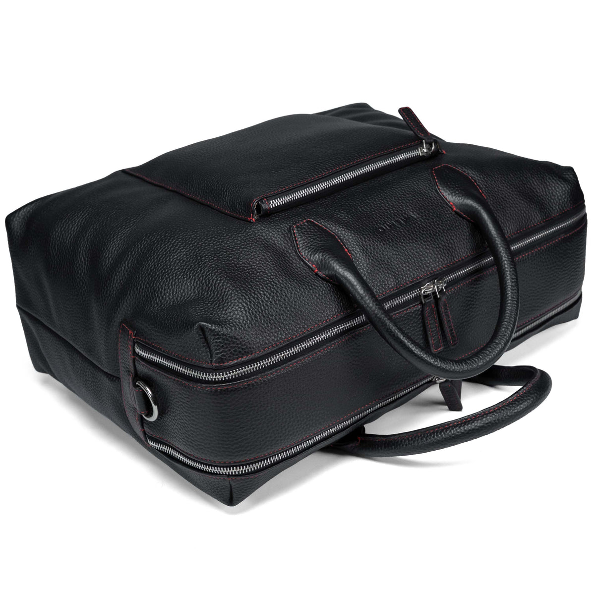 Valmio Stark Leather Travel Bag Black