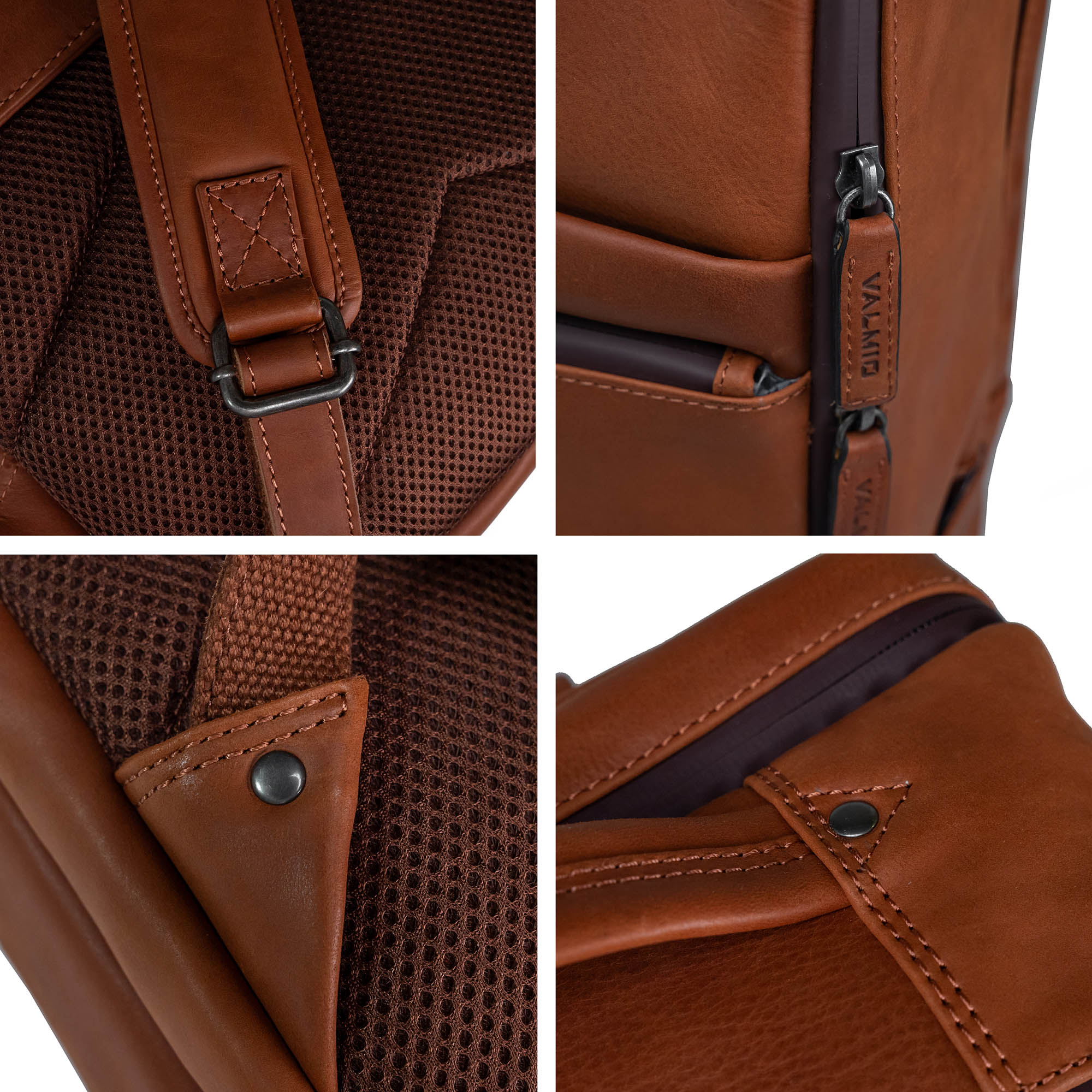 Brown Leather Backpack Valmio Hunter