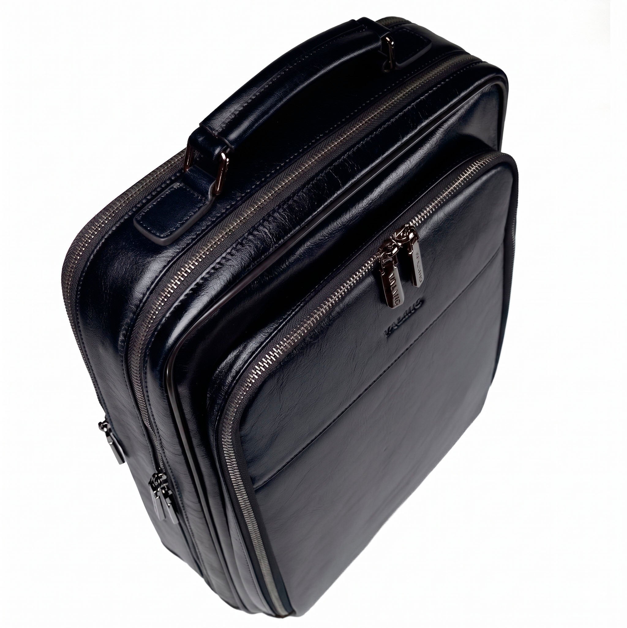 Valmio Ravenor men's leather backpack - black