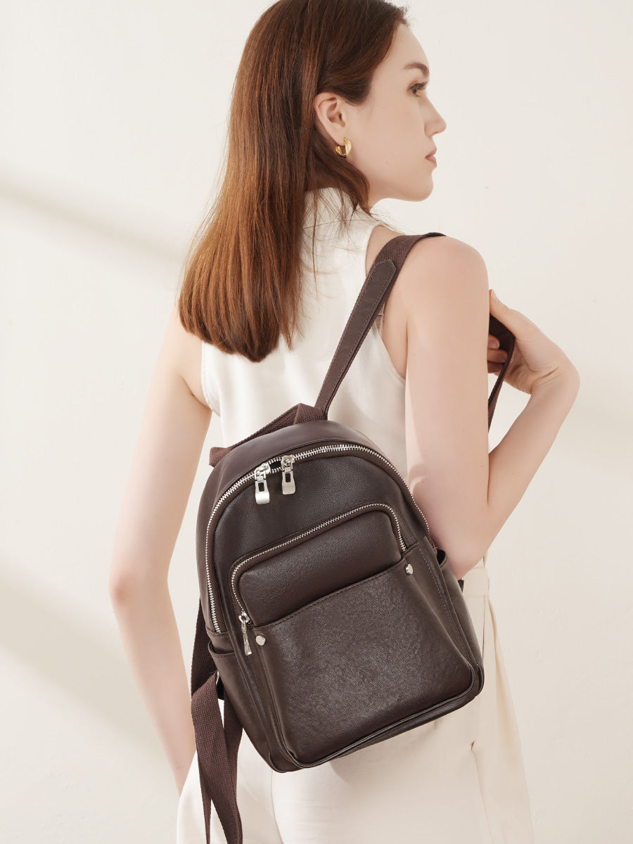 Valmio Nelora Leder Damen Rucksack - Braun