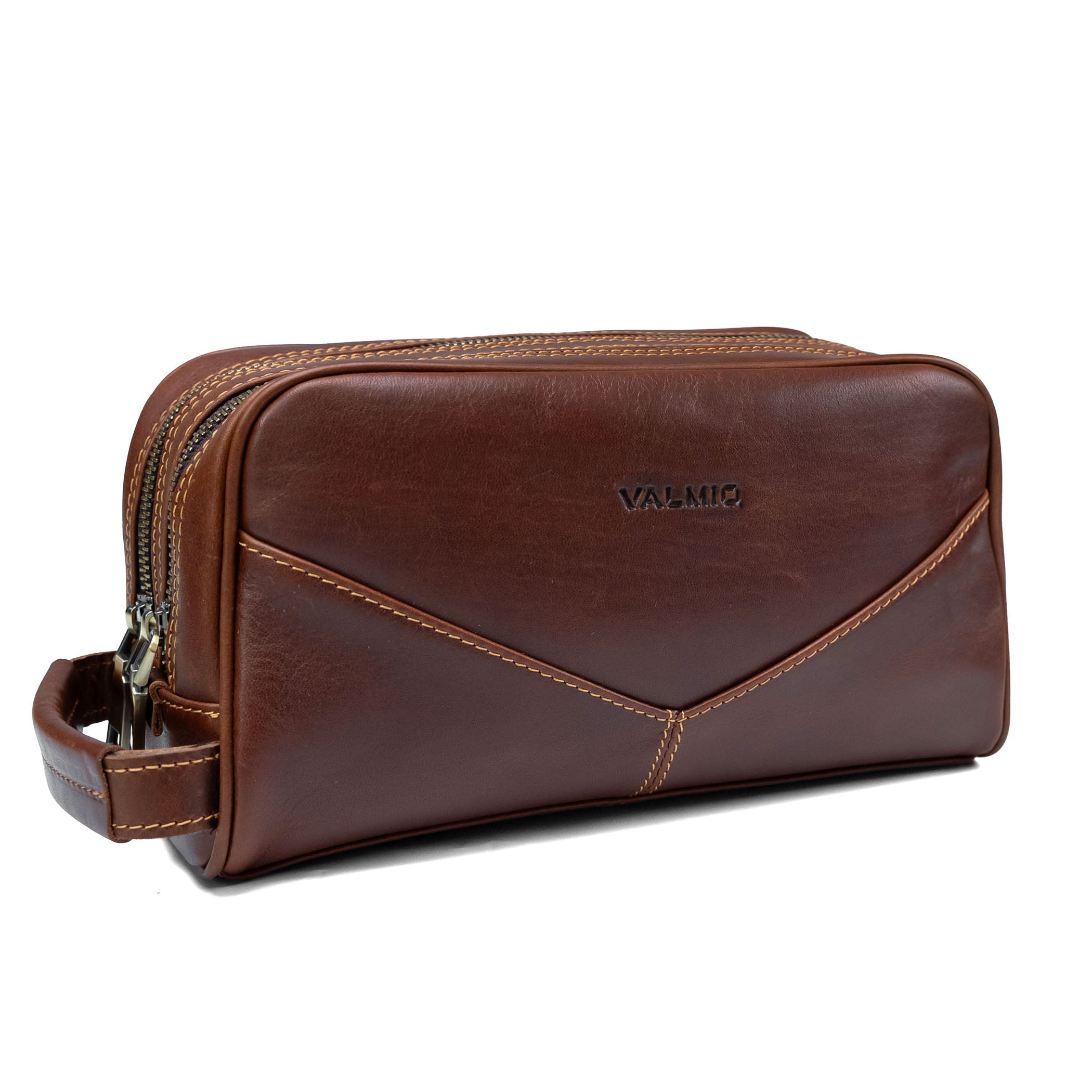 Valmio Hornes Leather Toiletry Bag