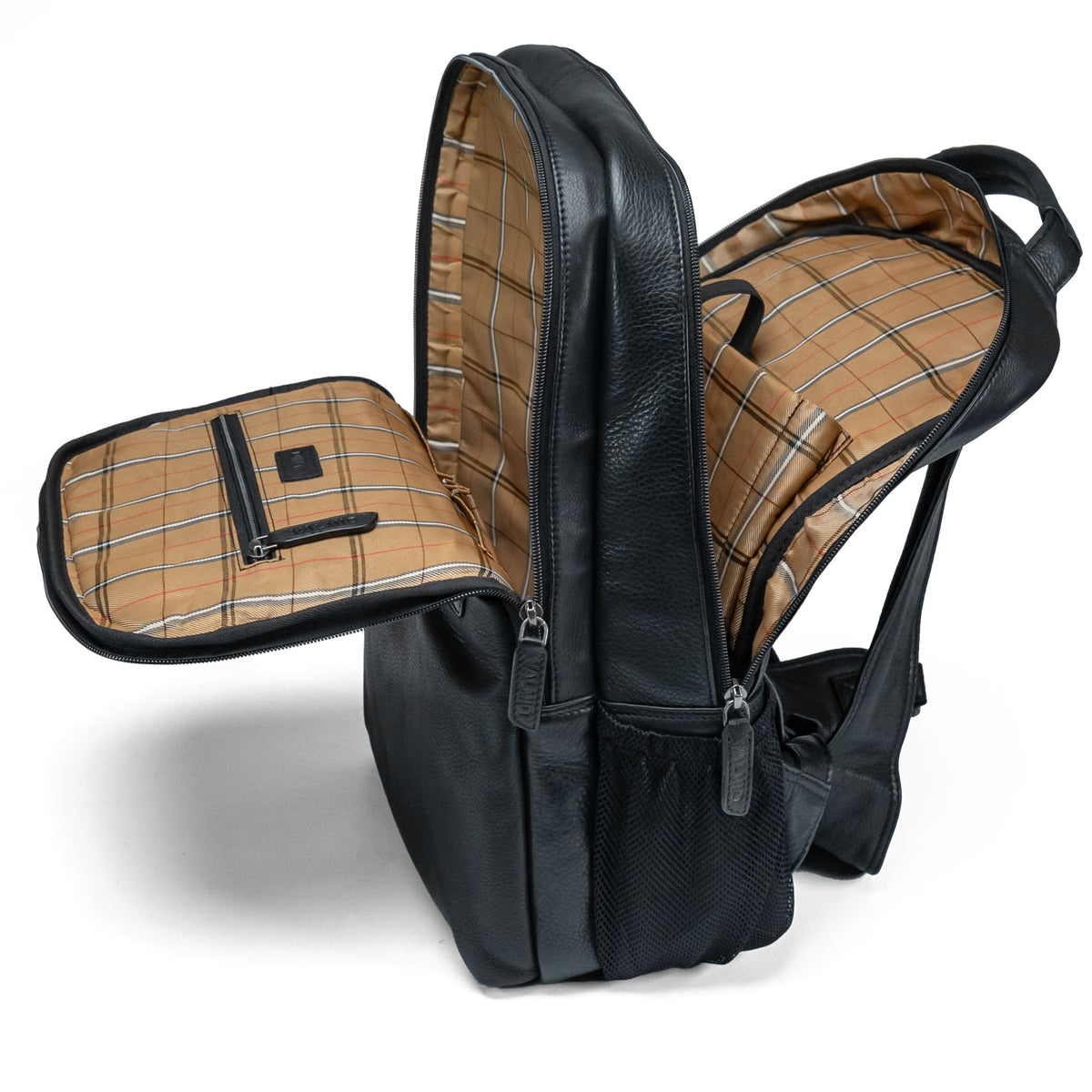 Valmio Lands Leather Backpack - Black