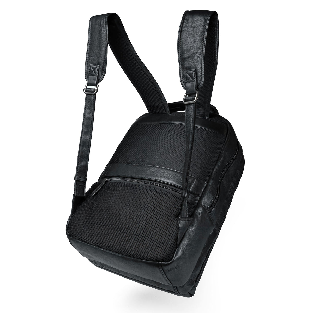 Valmio Lands Leather Backpack - Black