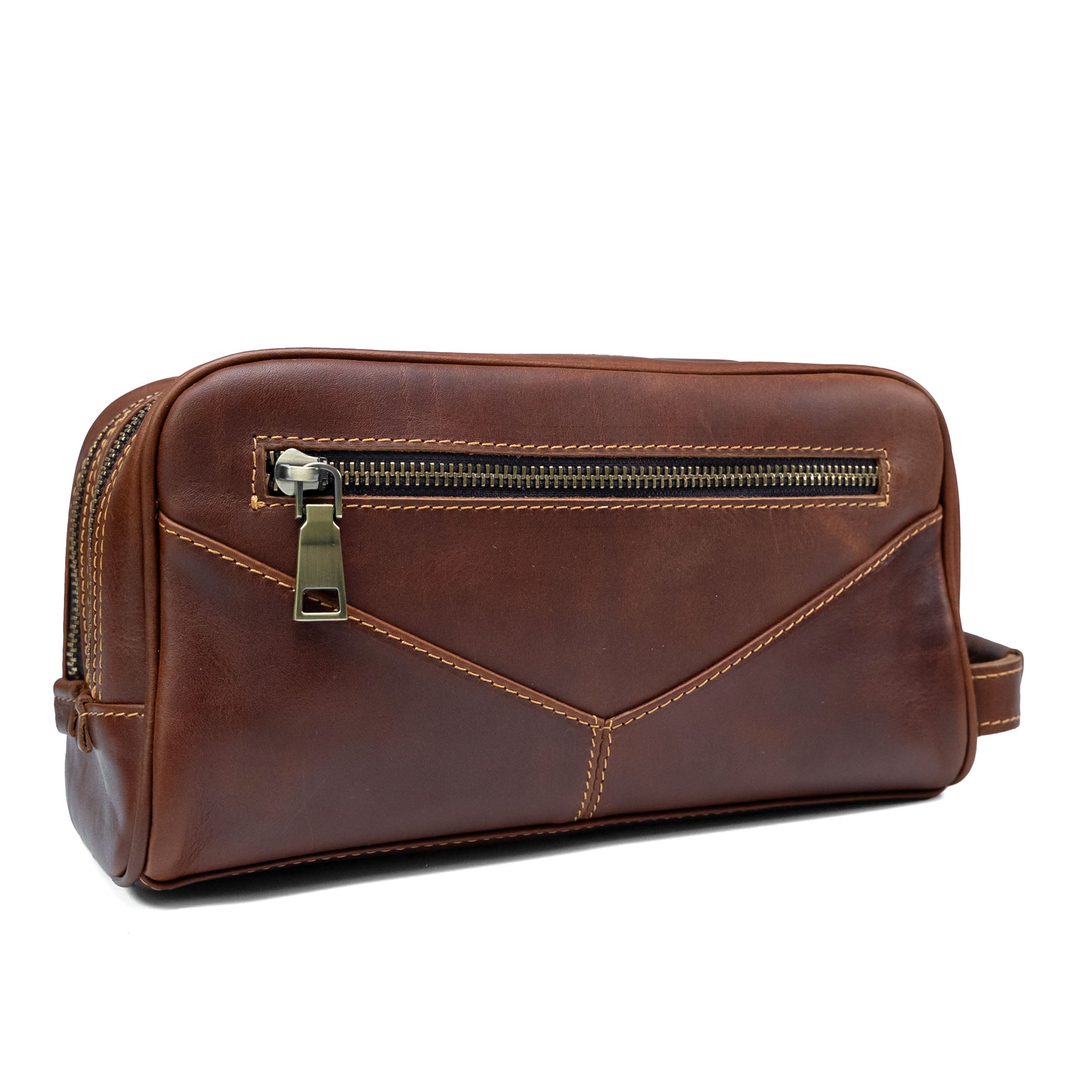 Valmio Hornes Leather Toiletry Bag