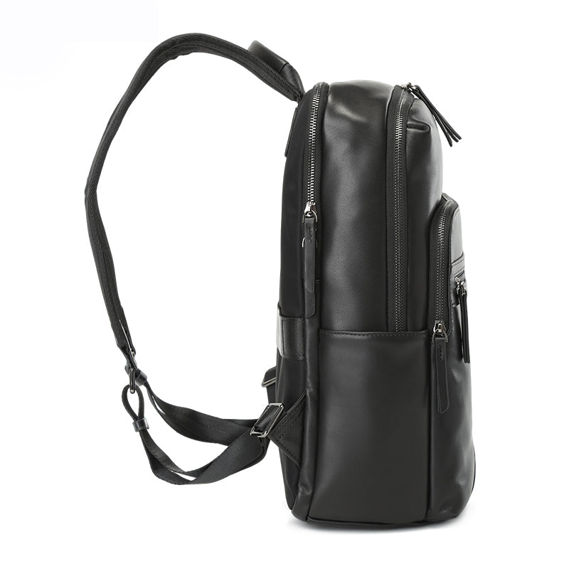 Leder-Rucksack Valmio Branton – Schwarz