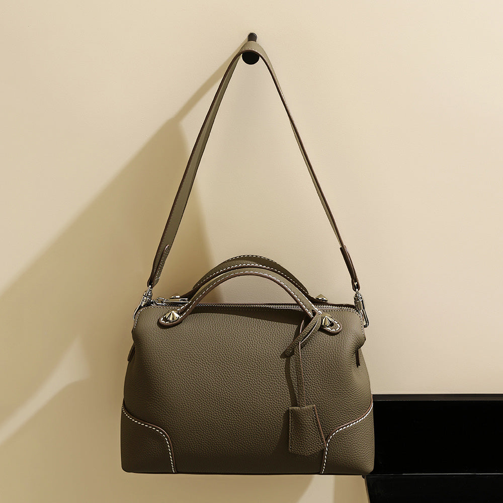 Valmio Kenora Leder Damenhandtasche - Grau