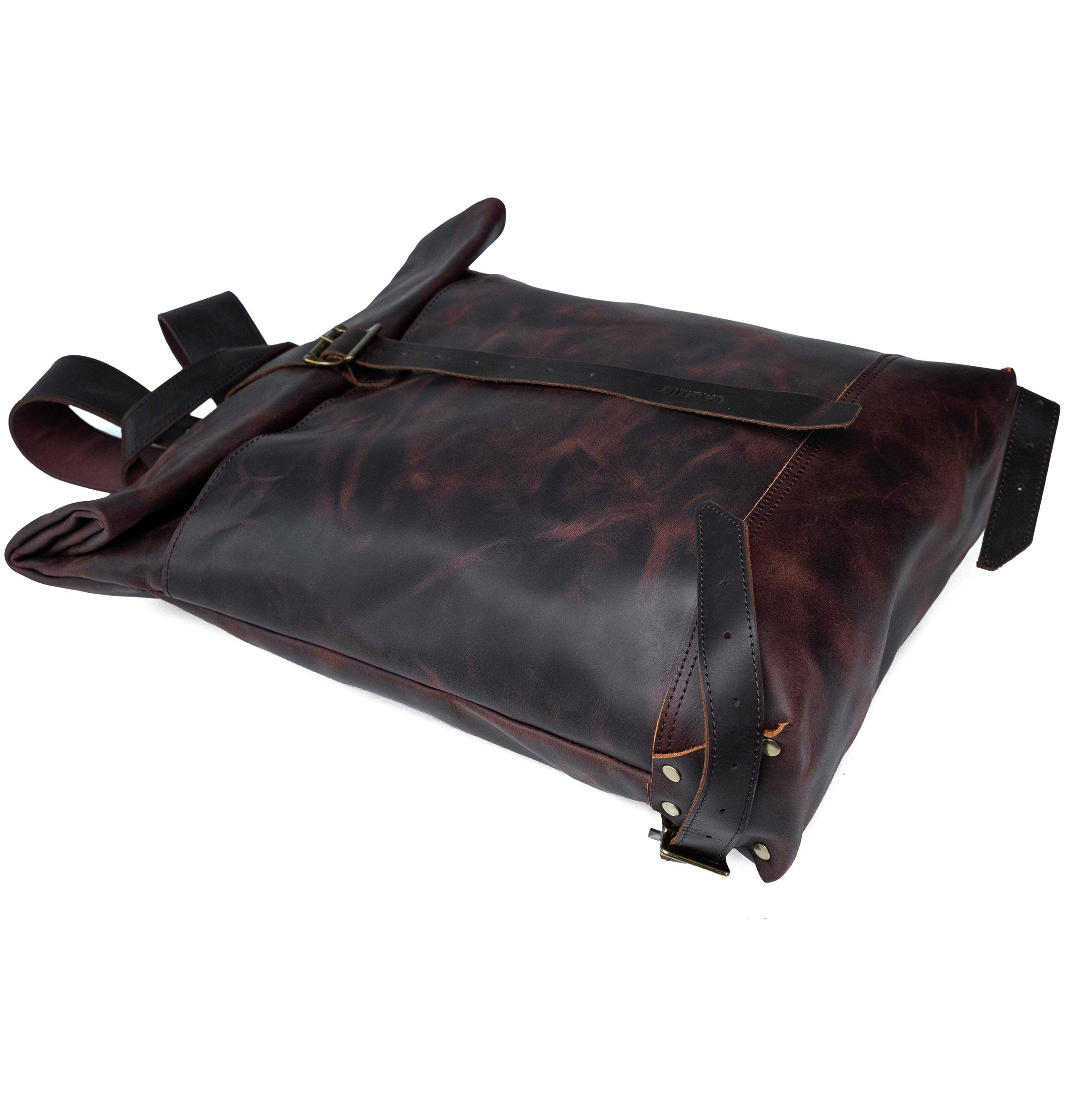 Valmio Astorsen Roll-Top Leder-Rucksack – CRB Braun