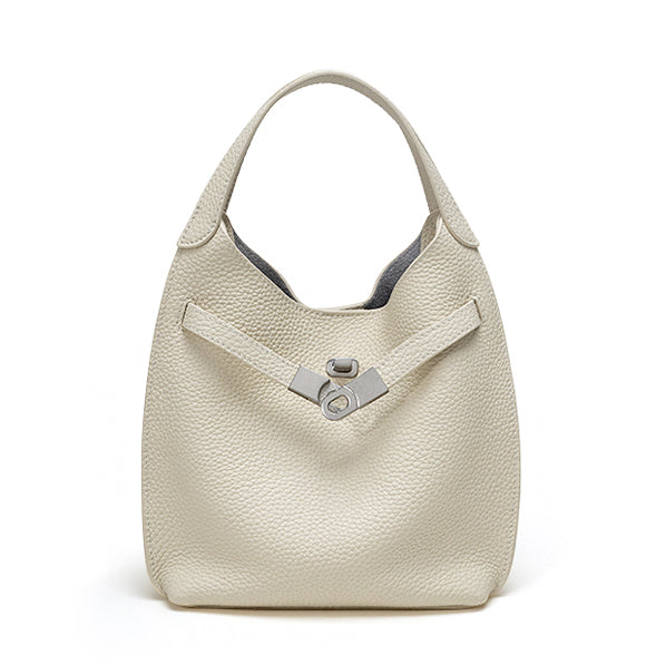 Valmio Pinora leather women's handbag - white