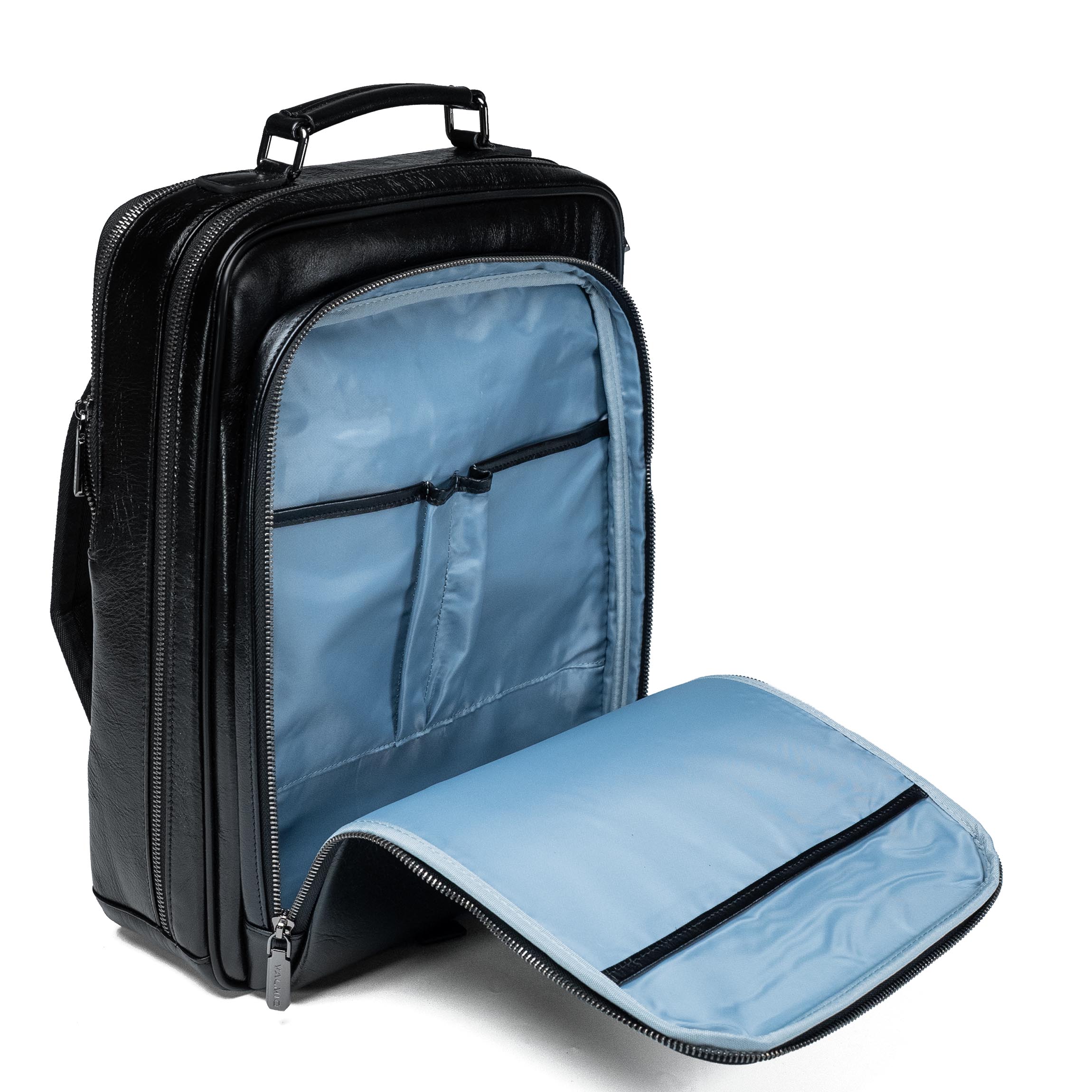 Valmio Ravenor men's leather backpack - black