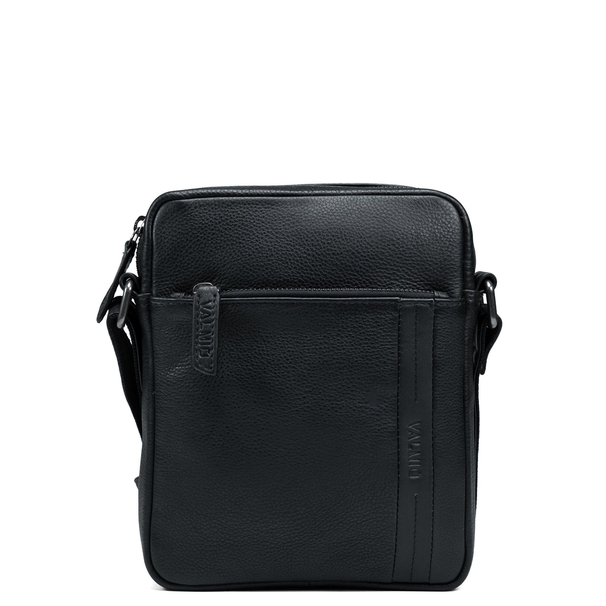 Valmio Lino-L Men's Leather Shoulder Bag – Black