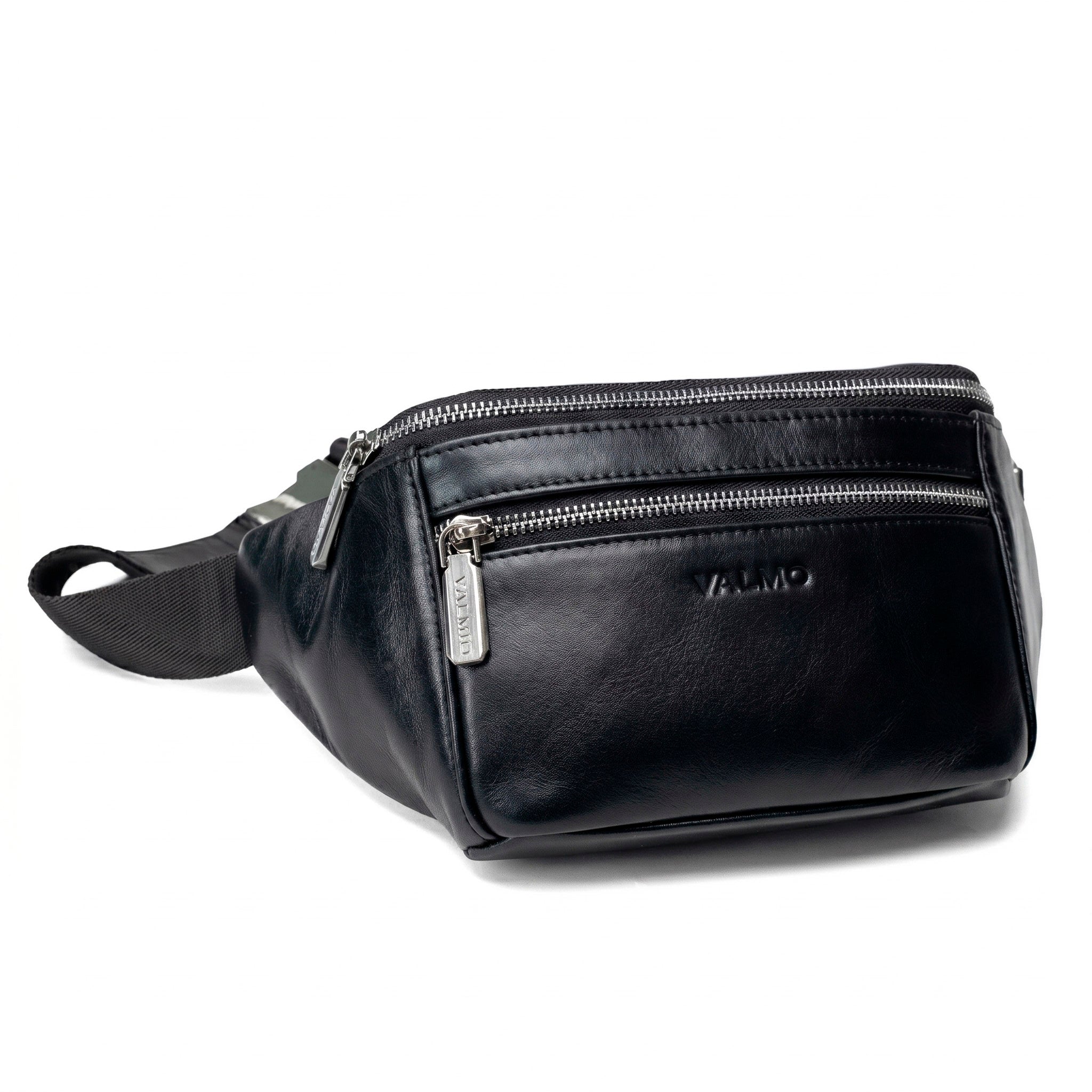 Valmio Gantry men's leather waist bag - black