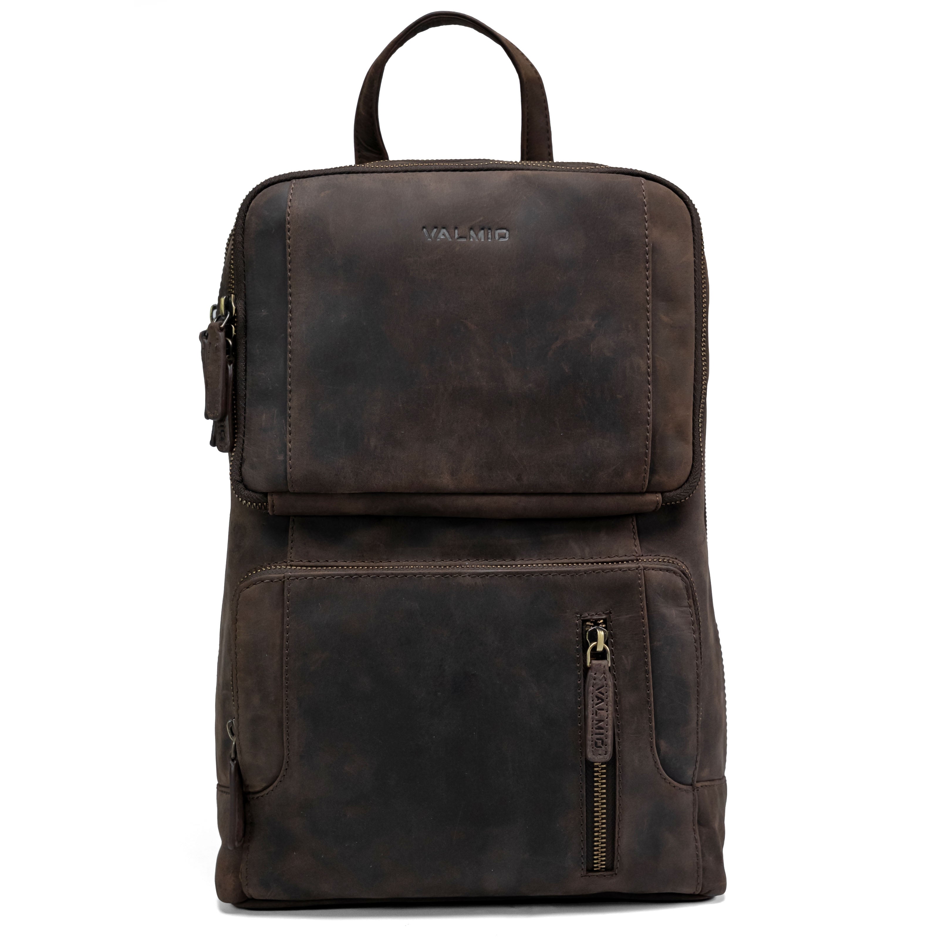 Valmio Apex Leather Backpack Brown