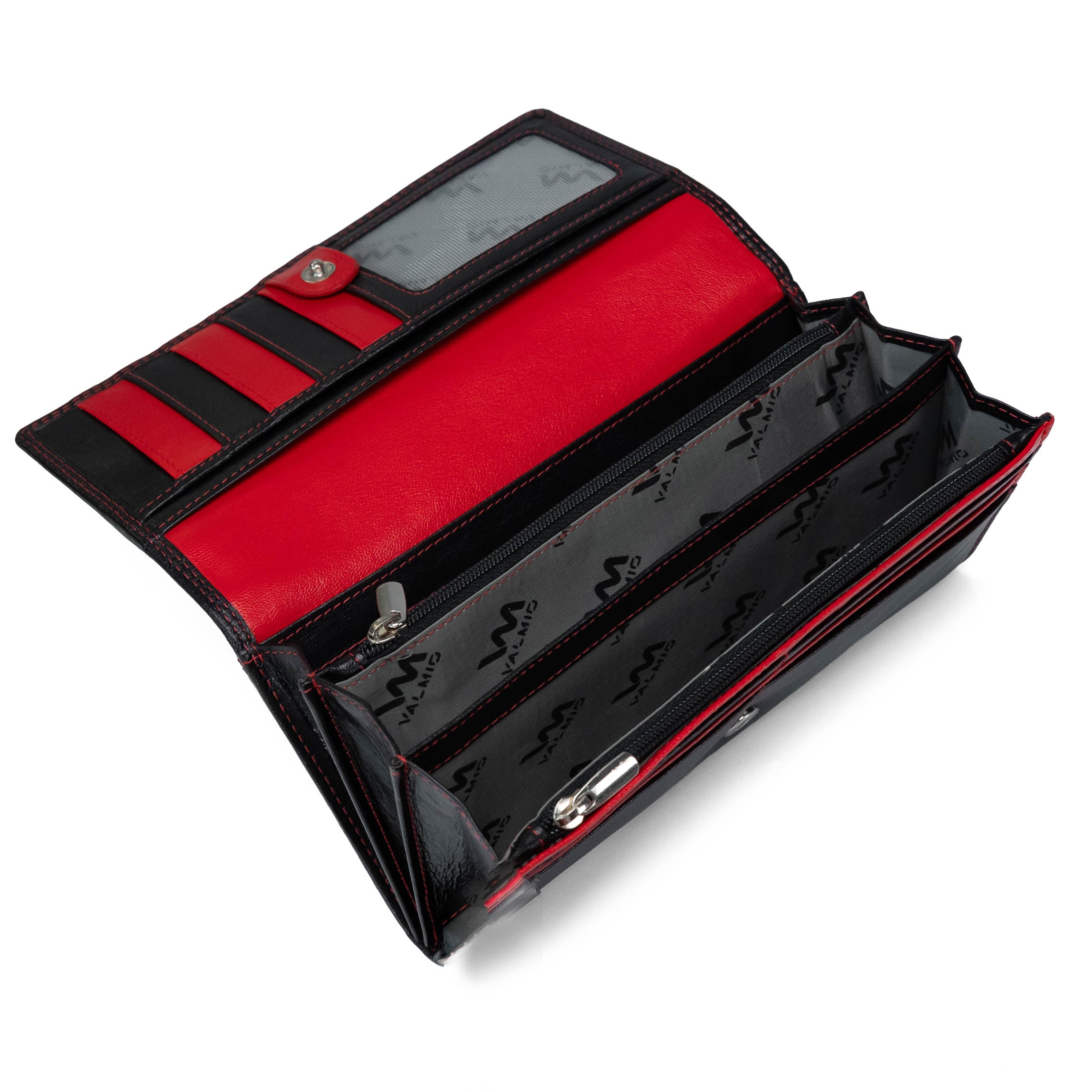 Women's Leather Wallet Valmio Benxi 2433 Black/Red