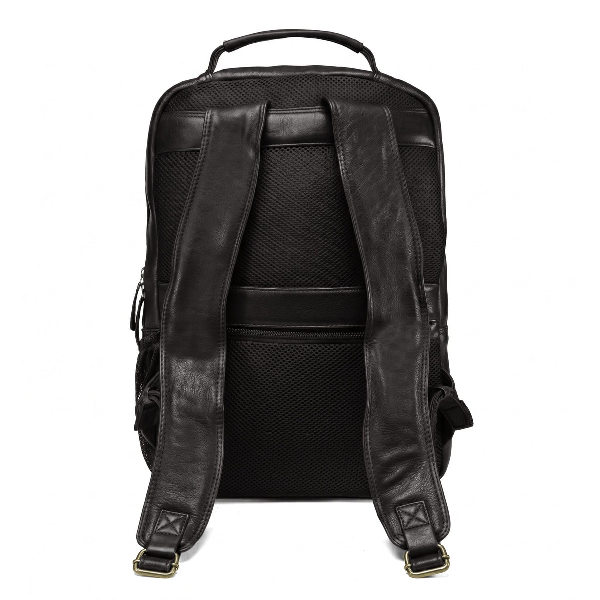 Brown full-grain leather backpack, Valmio Lands model