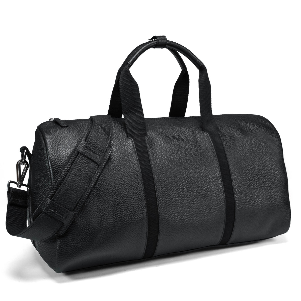Valmio Comes Reisetasche aus Leder Schwarz