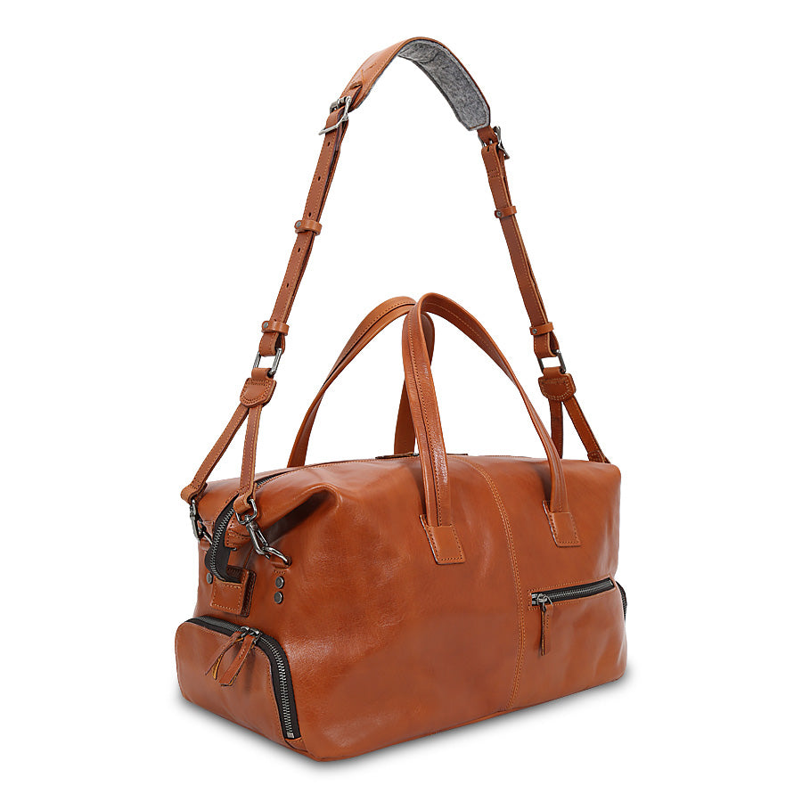 Braune Leder-Reisetasche Valmio Belmont