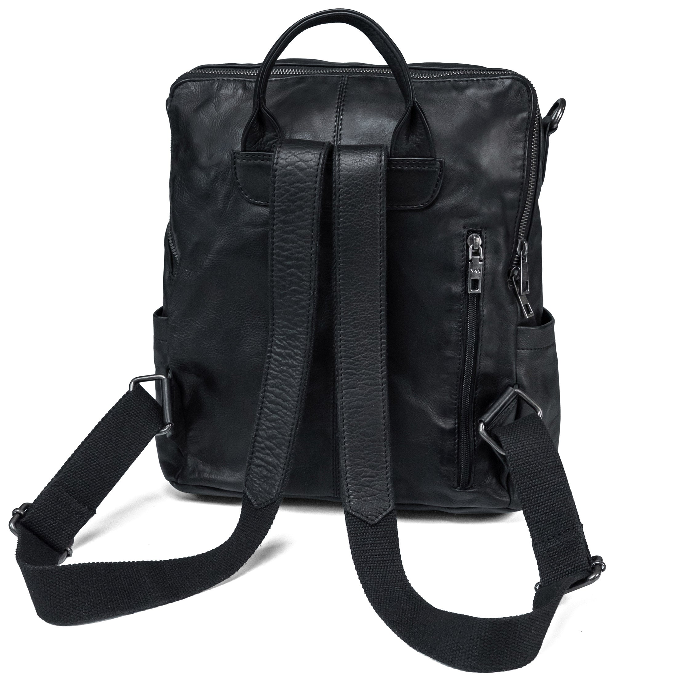 Black Leather Backpack – Bag Valmio