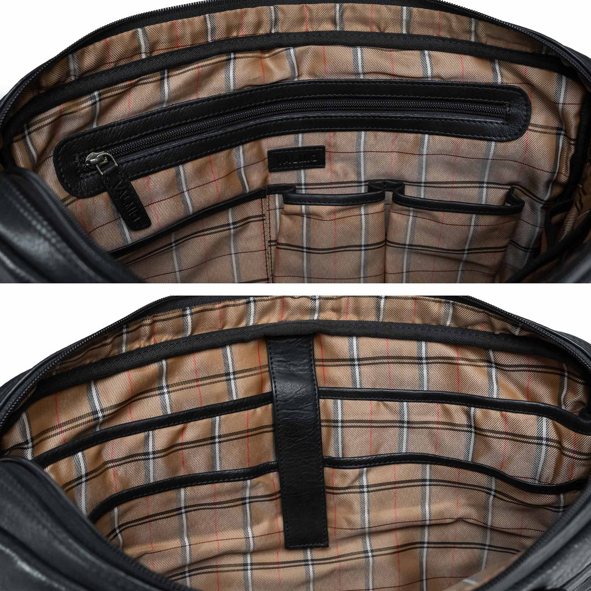 Valmio Neris brown full-grain leather laptop bag for men