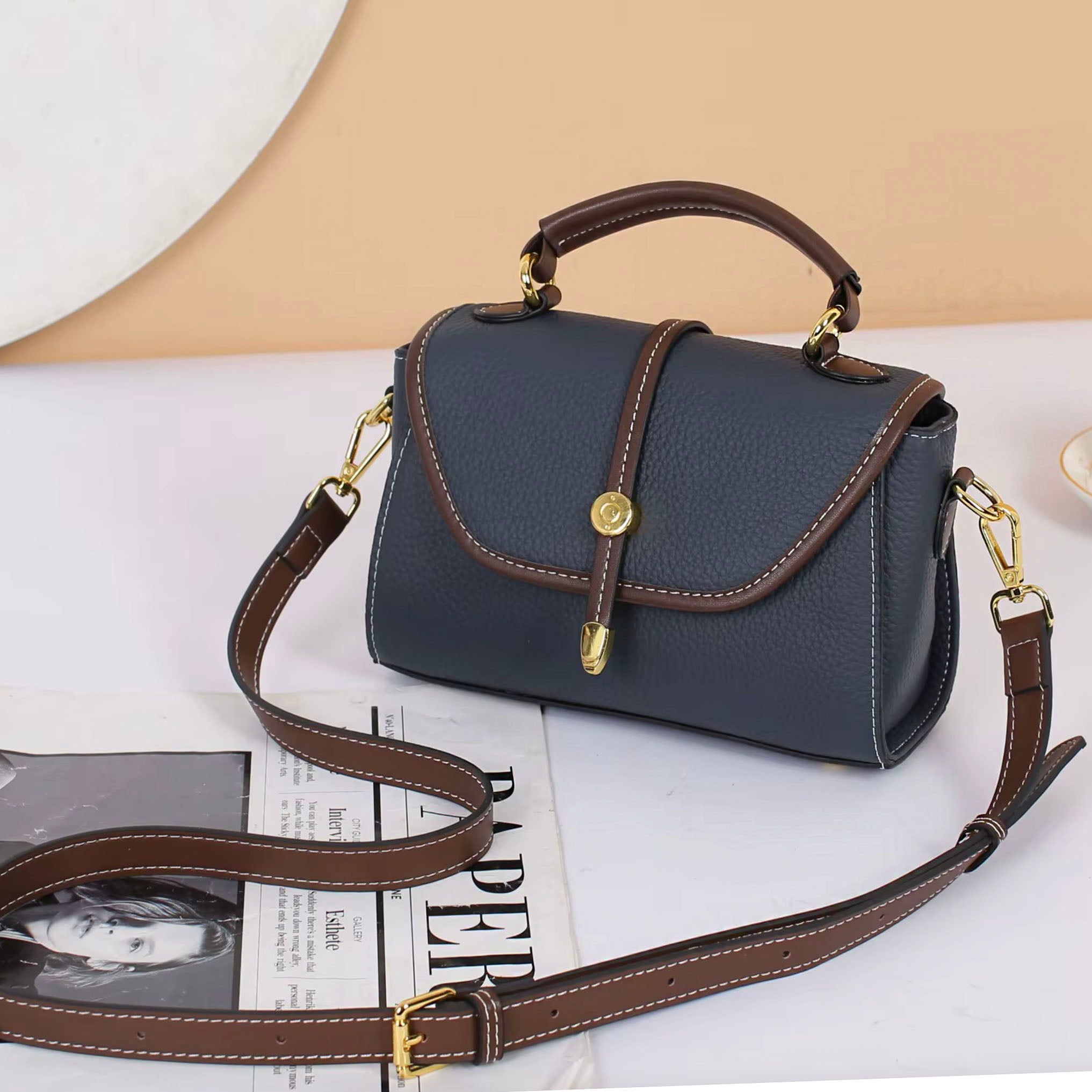 Valmio Polina Leather Women's Bag - Blue