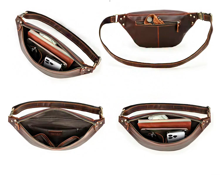Men's Leather Belt Bag Crost