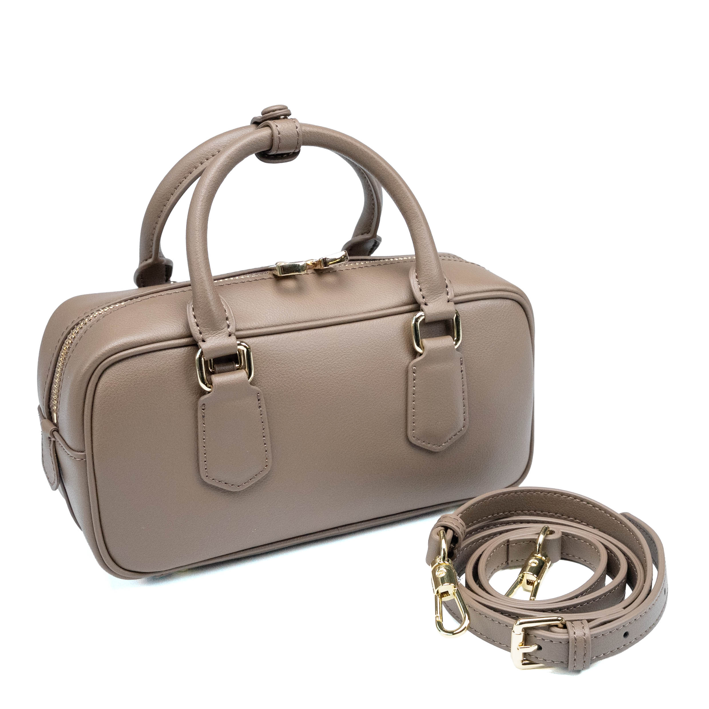 Valmio Perina leather women's handbag BEIGE