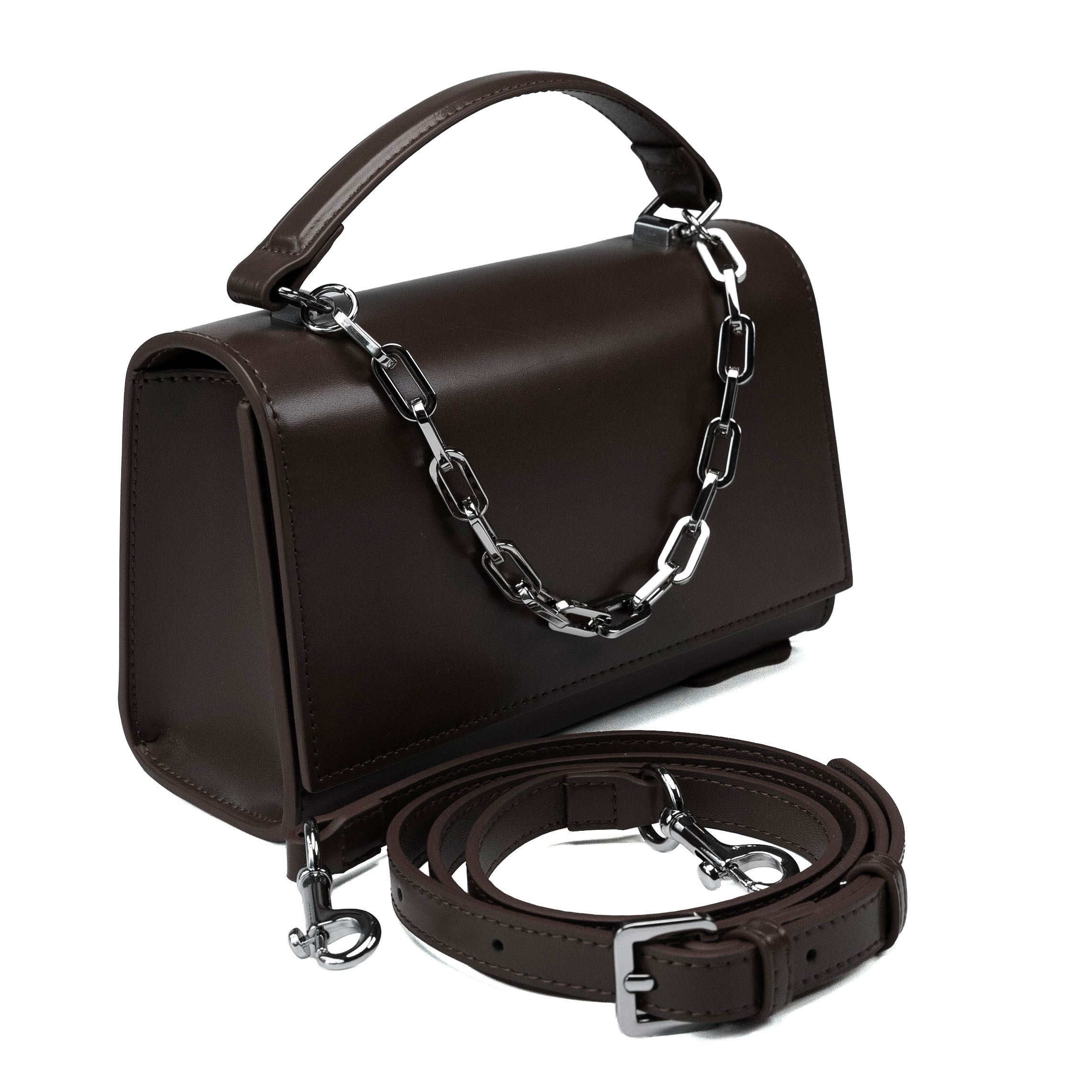 Valmio Rinora leather women's handbag - dark brown