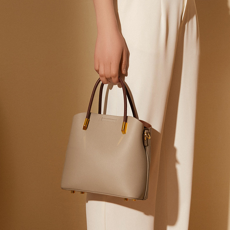 Valmio Karina Leder Damen Tasche - Beige