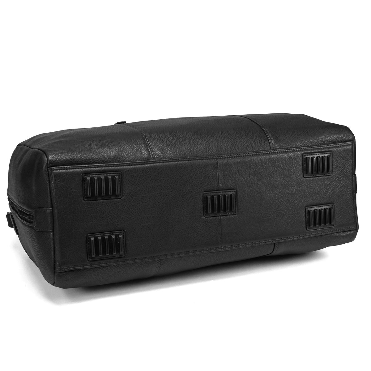 Black full-grain leather travel bag, model Valmio Asfo, for men