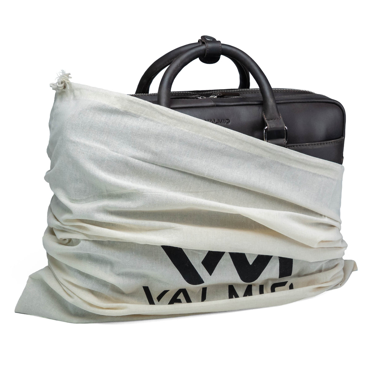 Herren-Laptoptasche aus Leder Valmio Cargo - Braun