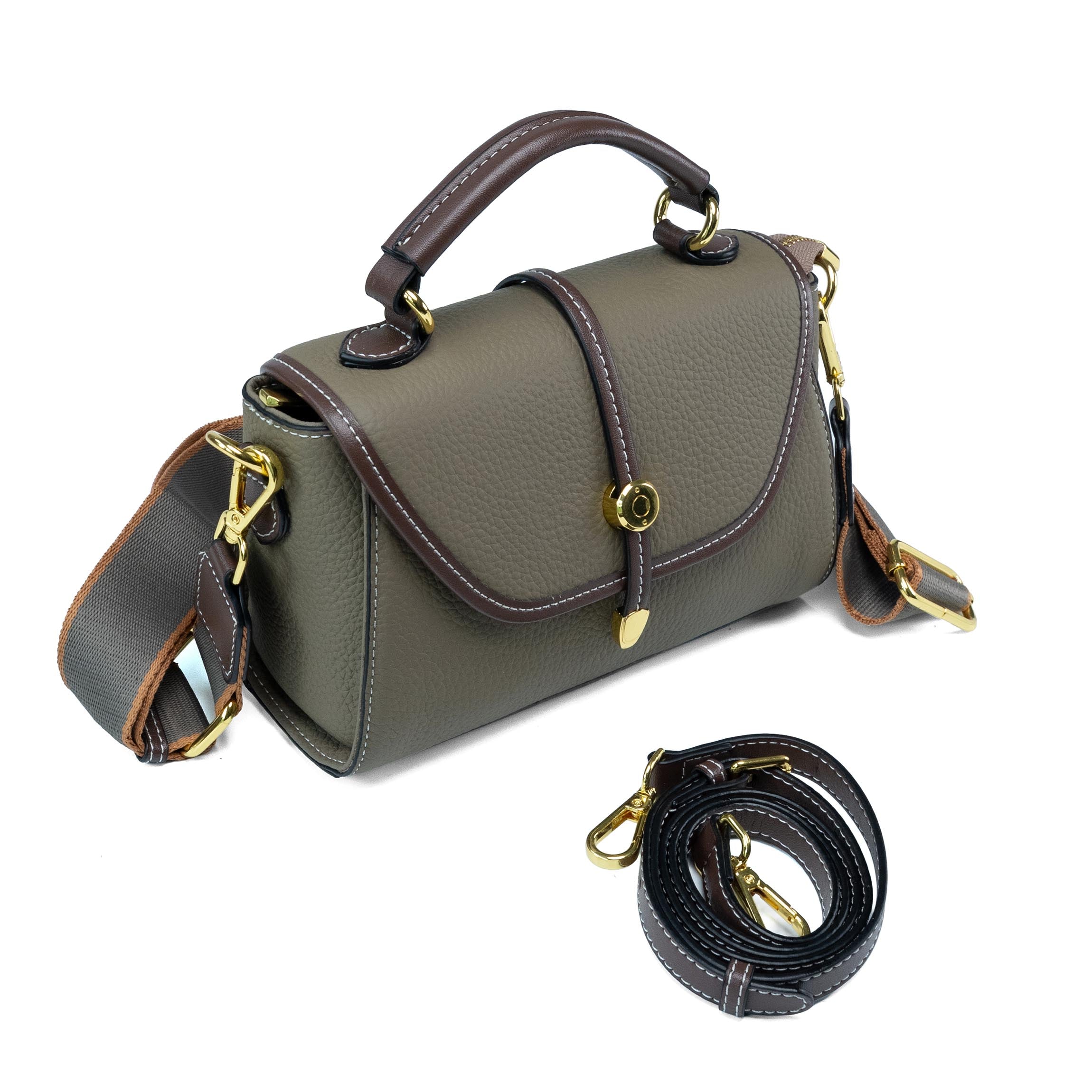 Valmio Polina Leder Damen Tasche - Mokka