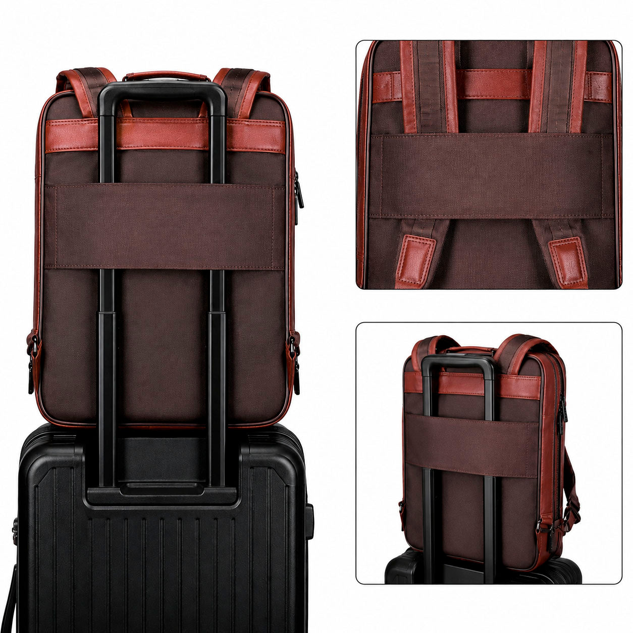 Valmio Ravenor men's leather backpack - light brown