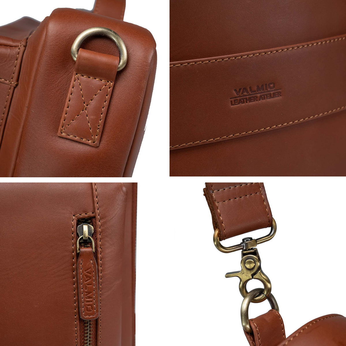Valmio Prime Men's Leather Bag Cognac
