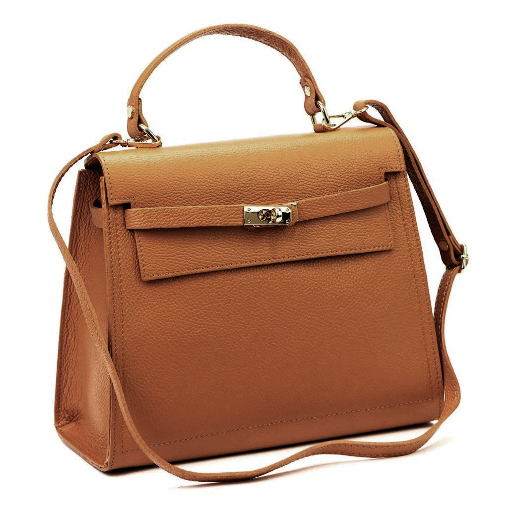 Leather handbag Luka 24-059 Camel