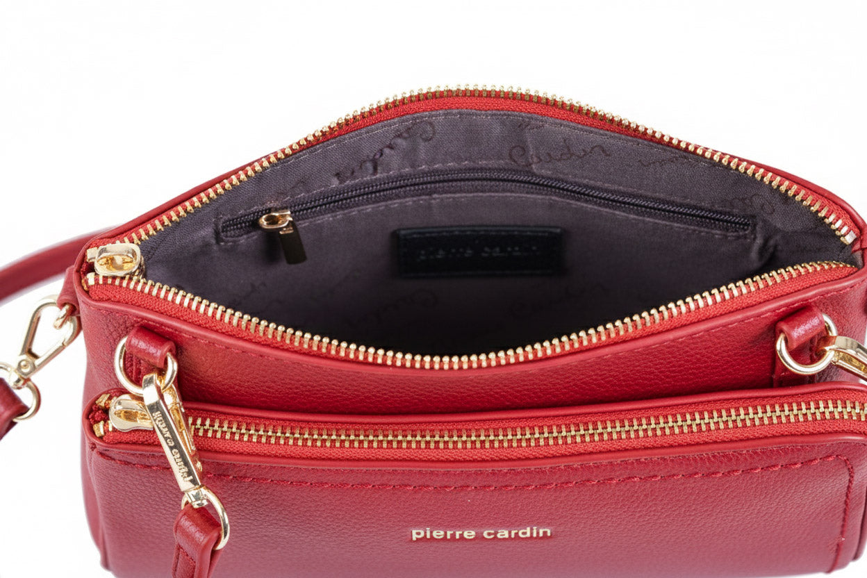 PIERRE CARDIN 86575 Rote Handtasche aus ökologischem Leder
