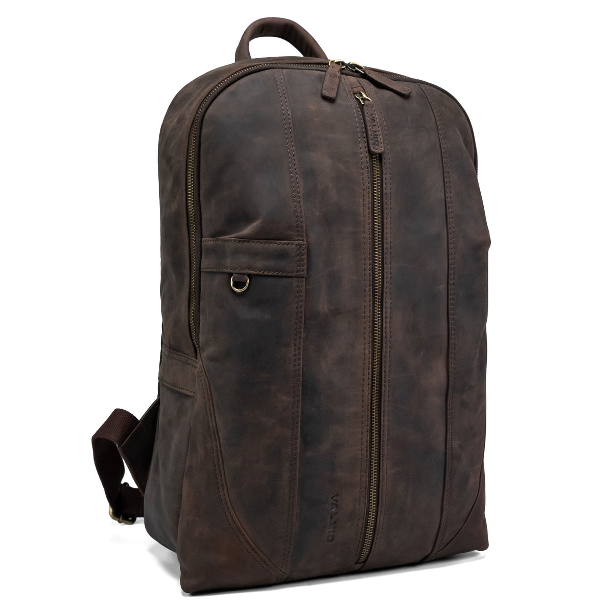 Valmio Gale Leather Backpack Brown