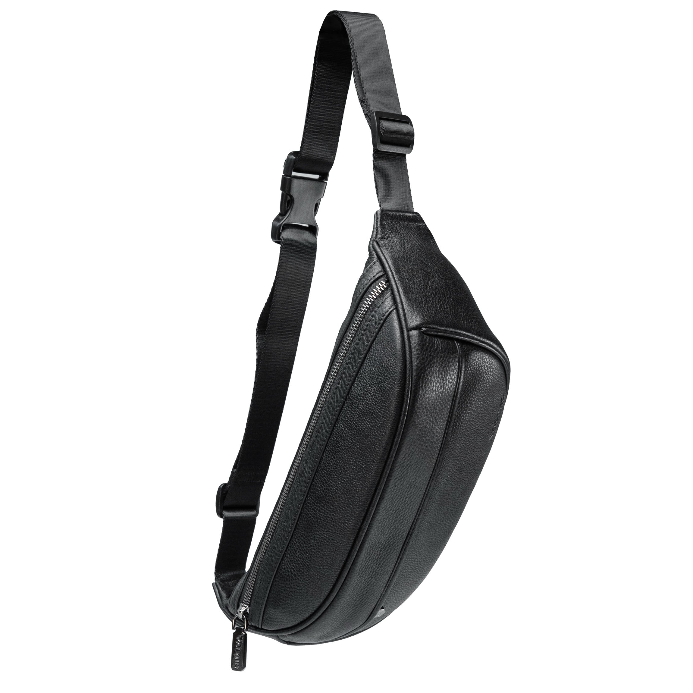 Valmio Base men's leather waist bag - black