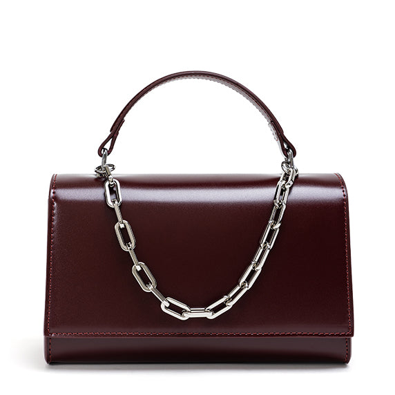 Valmio Rinora Leder Damenhandtasche - Burgunderrot