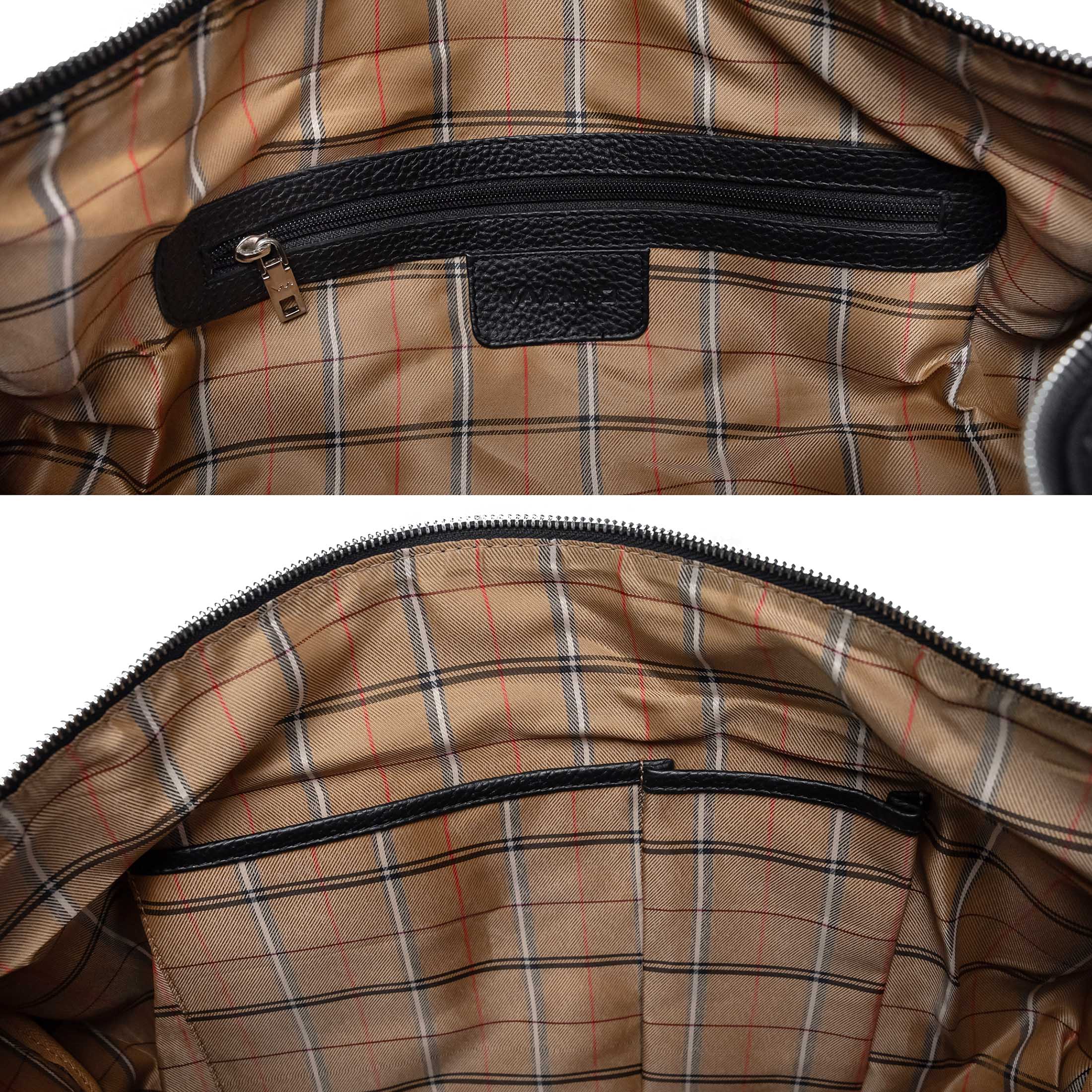 Valmio Comes Reisetasche aus Leder Schwarz