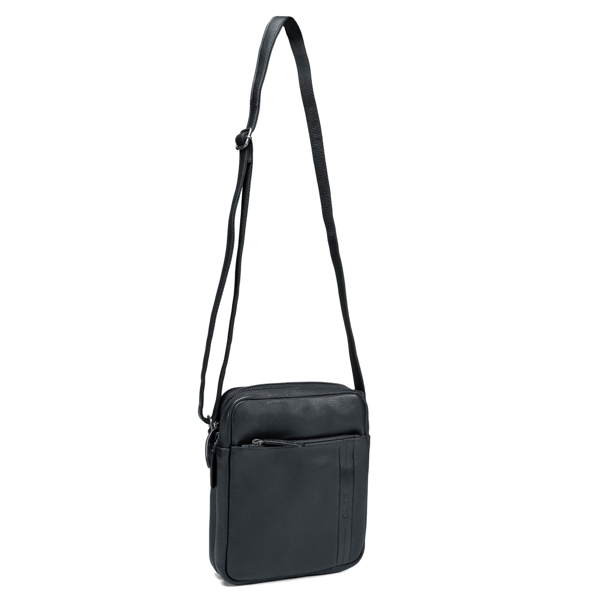 Valmio Lino Leather Shoulder Bag - Black