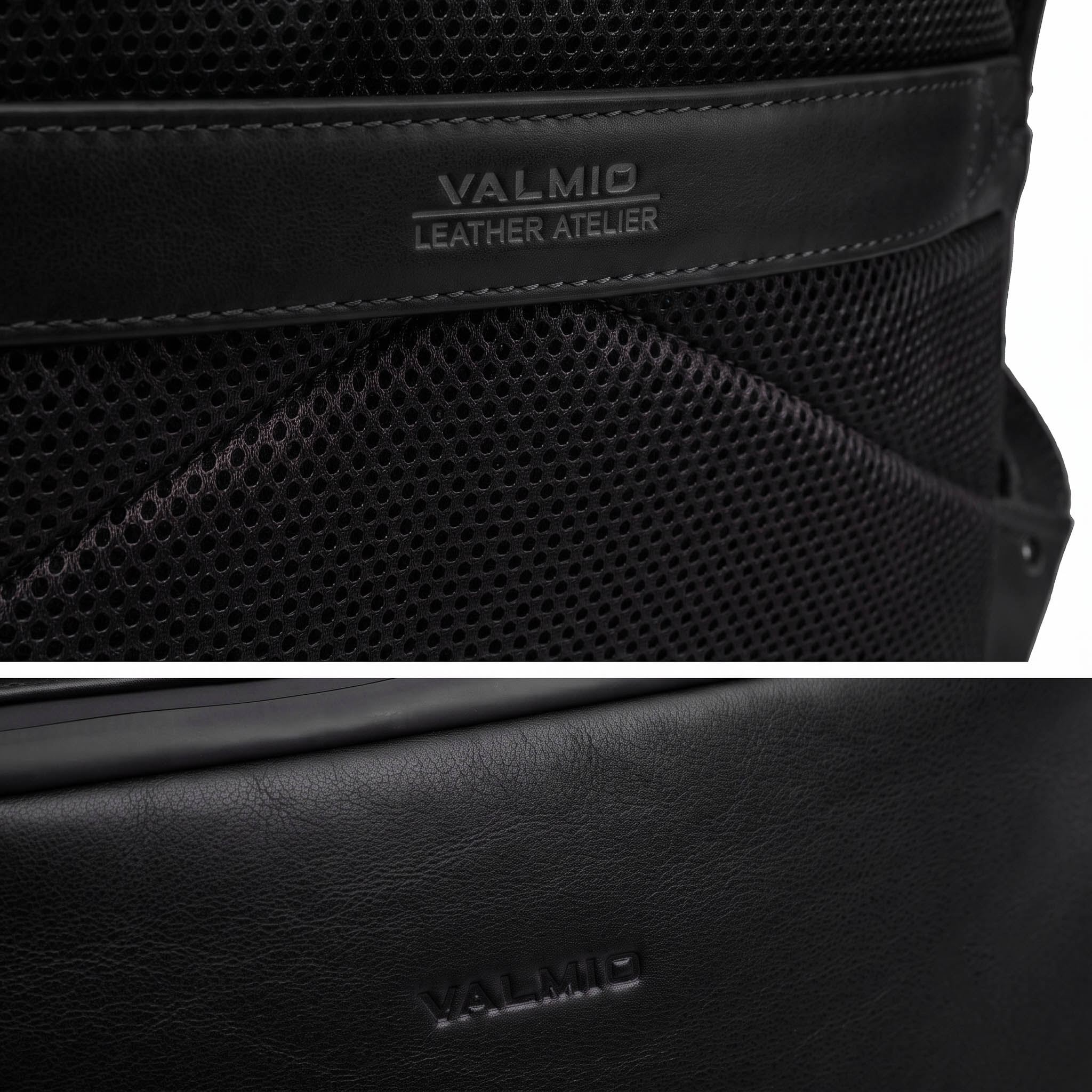 Black Leather Backpack Valmio Hunter