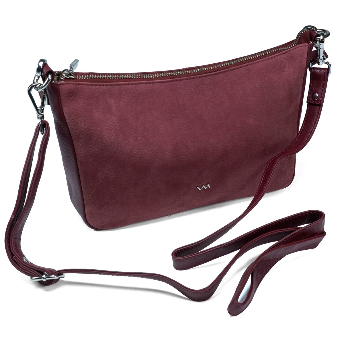 Women's Leather Shoulder Bag Valmio Bella - Burgundy