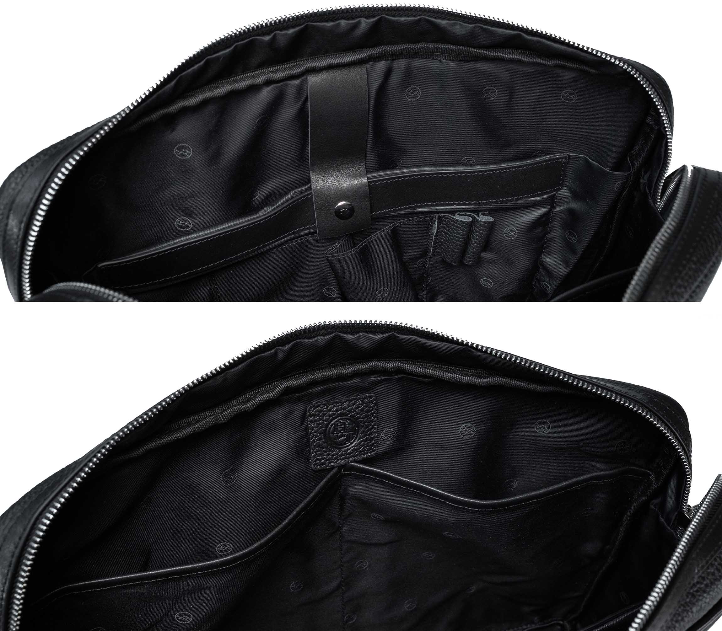 Forton black leather business bag