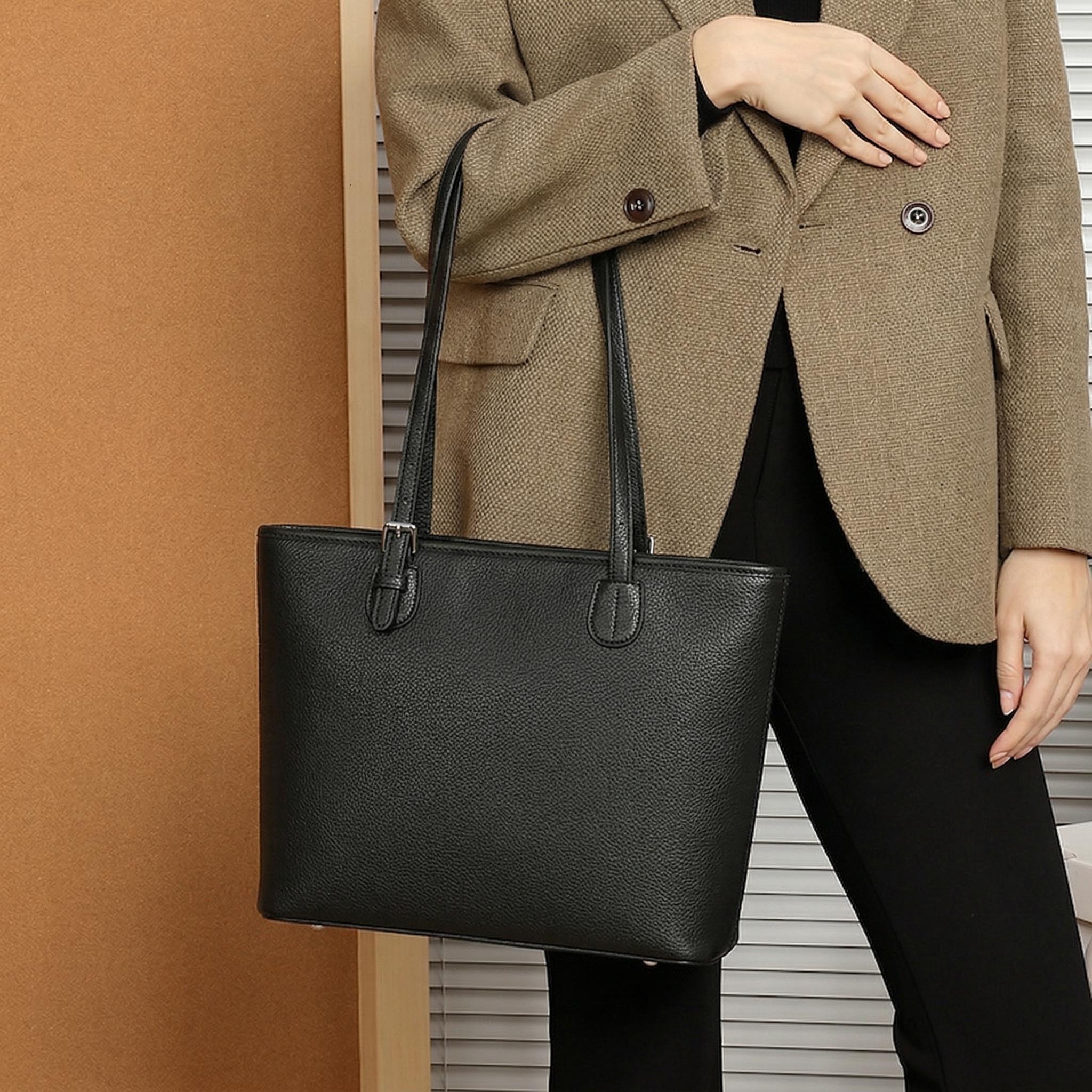 Valmio Pelora Leder Damen Tasche - Schwarz